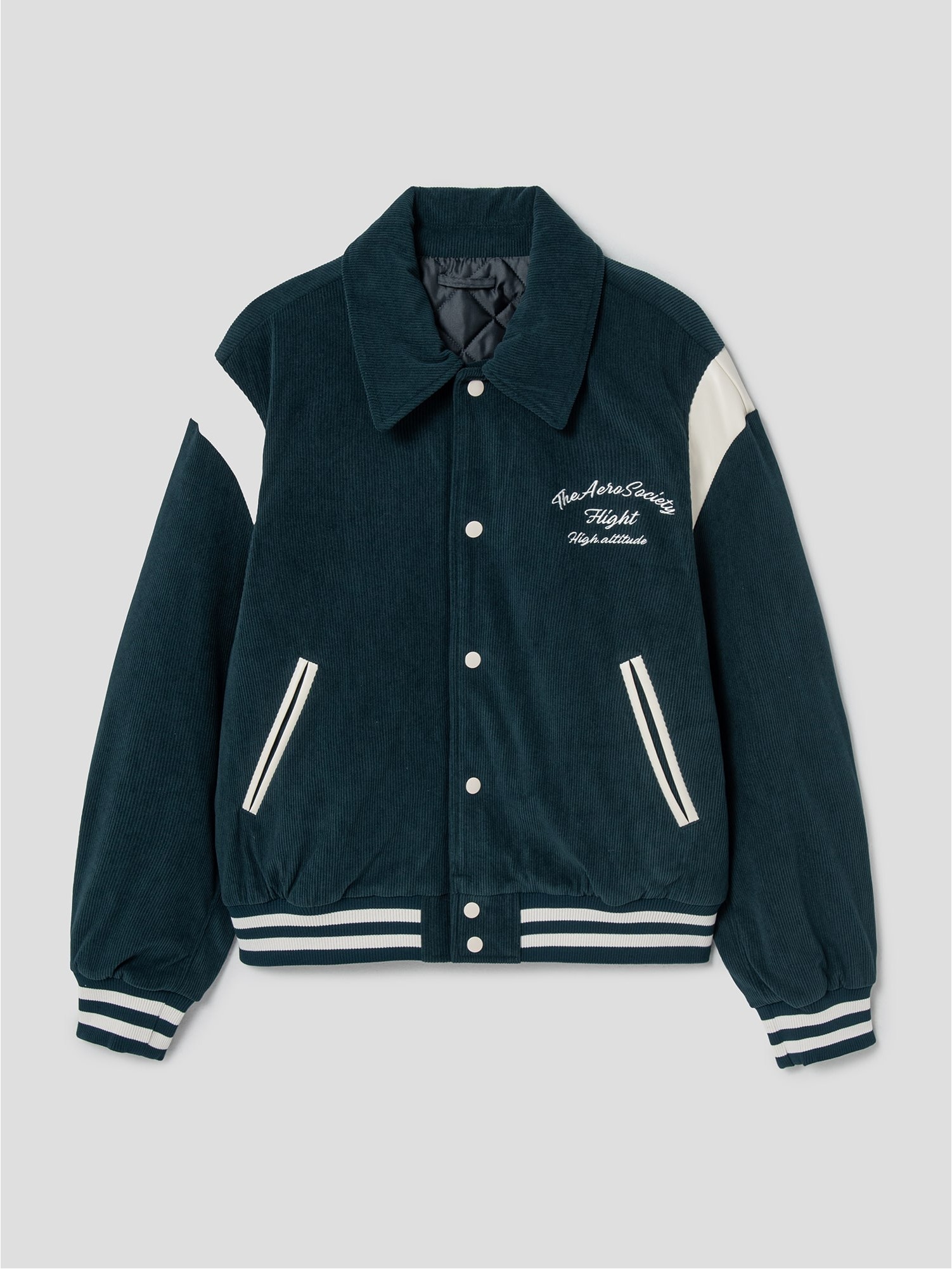 8seconds Corduroy Padded Stadium Jacket Green | Jackets for Men