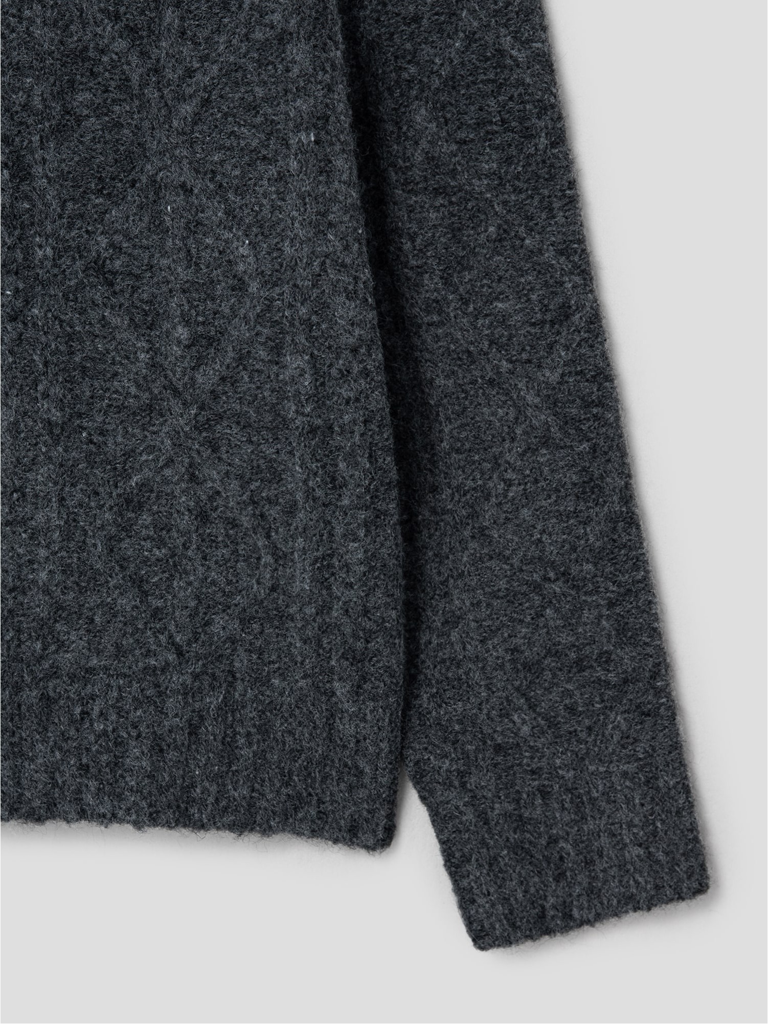 8seconds Hairy Cable Half Zipup Knit Ash | Turtlenecks & Mock