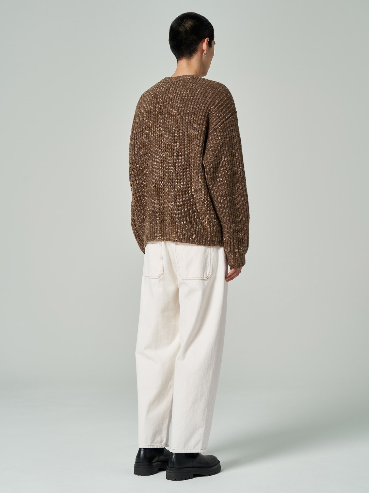 8seconds Two Tones Knit Pullover Dark Brown | Crewneck for Men