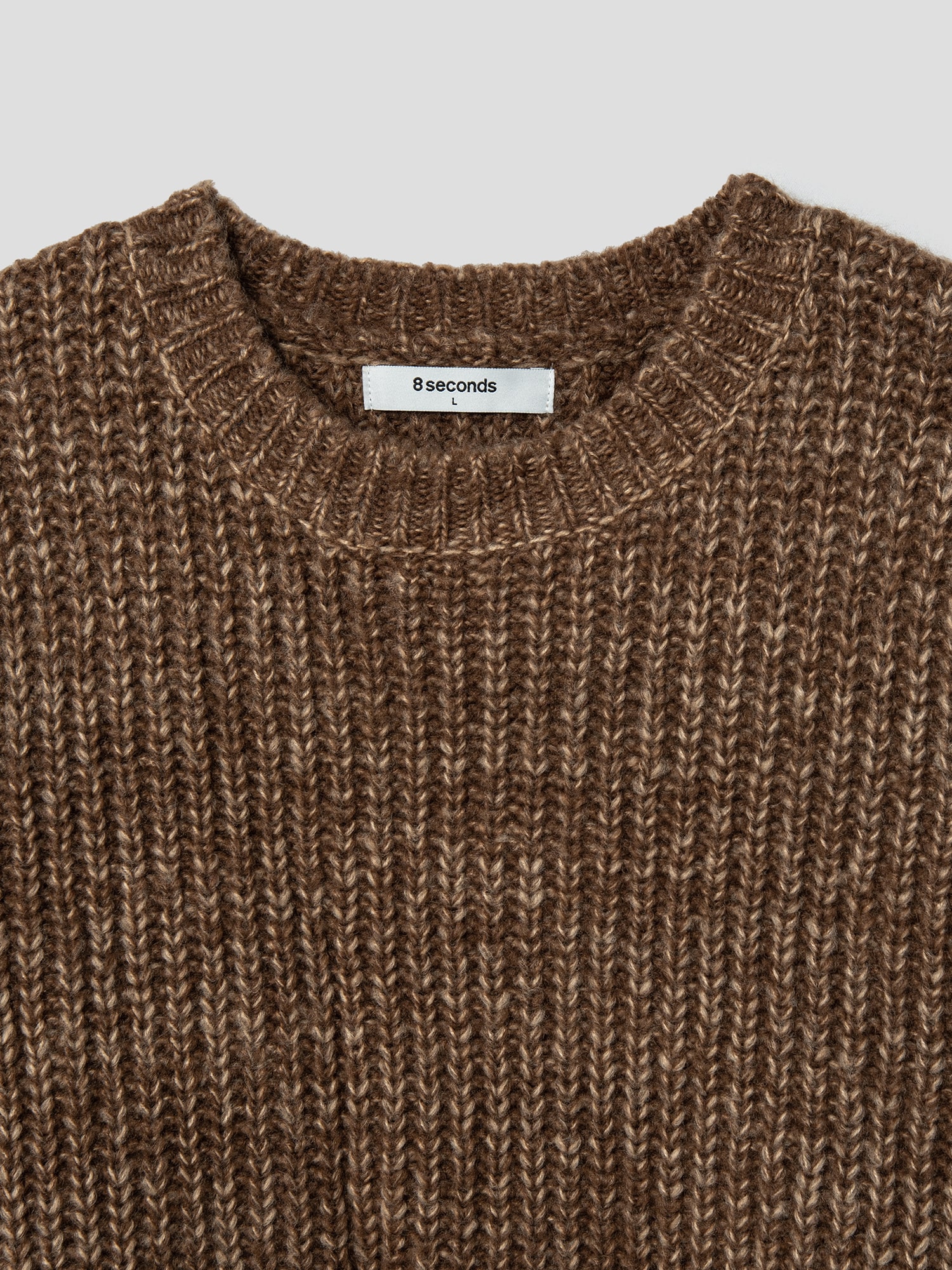 8seconds Two Tones Knit Pullover Dark Brown | Crewneck for Men