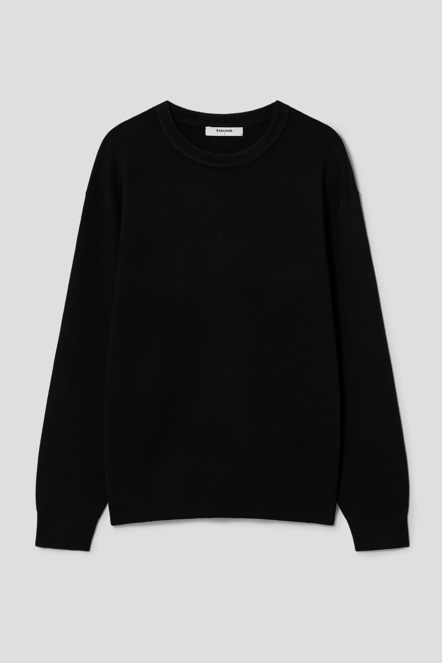 8seconds Double Round Knit Black | Crewneck for Men | KOODING