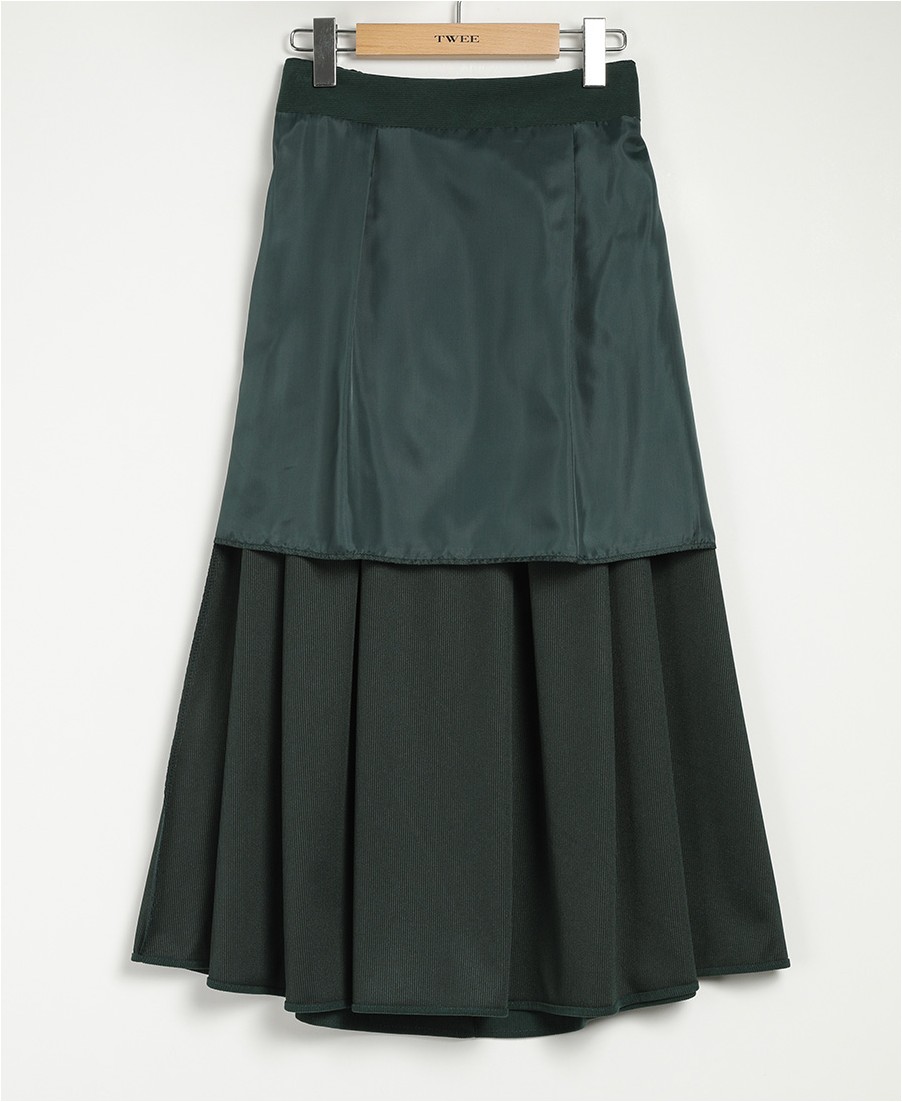TWEE Austin Elastic Pintuck Long Skirt | A-Line for Women