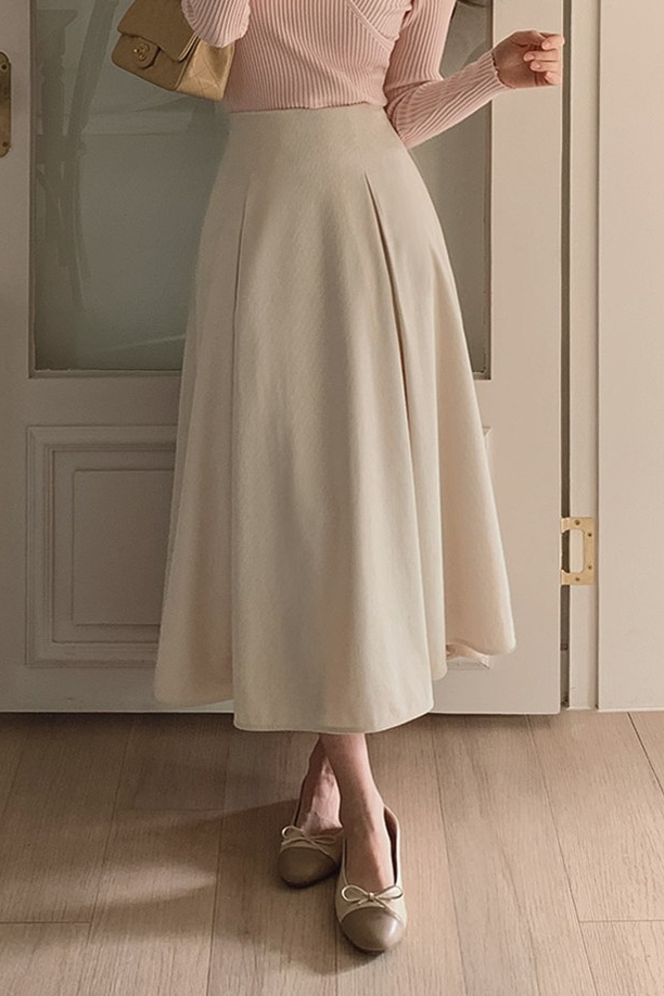 TWEE Austin Elastic Pintuck Long Skirt | A-Line for Women