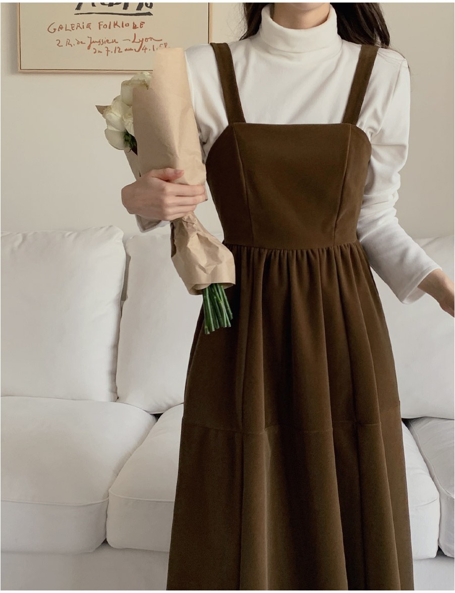 TWEE Tiny Velvet Shirred Bustier Dress | Pinafore for Women