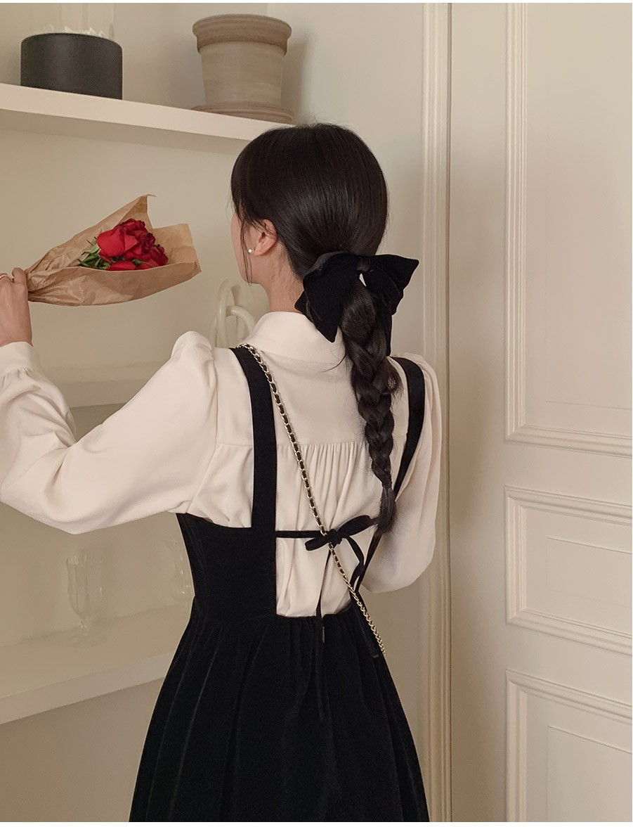 TWEE Tiny Velvet Shirred Bustier Dress | Pinafore for Women