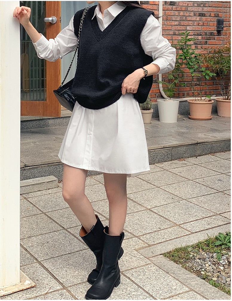【希少！！】 Vest Knit Neck V Fit Loose Forty TWEE | Women for Vests トップス
