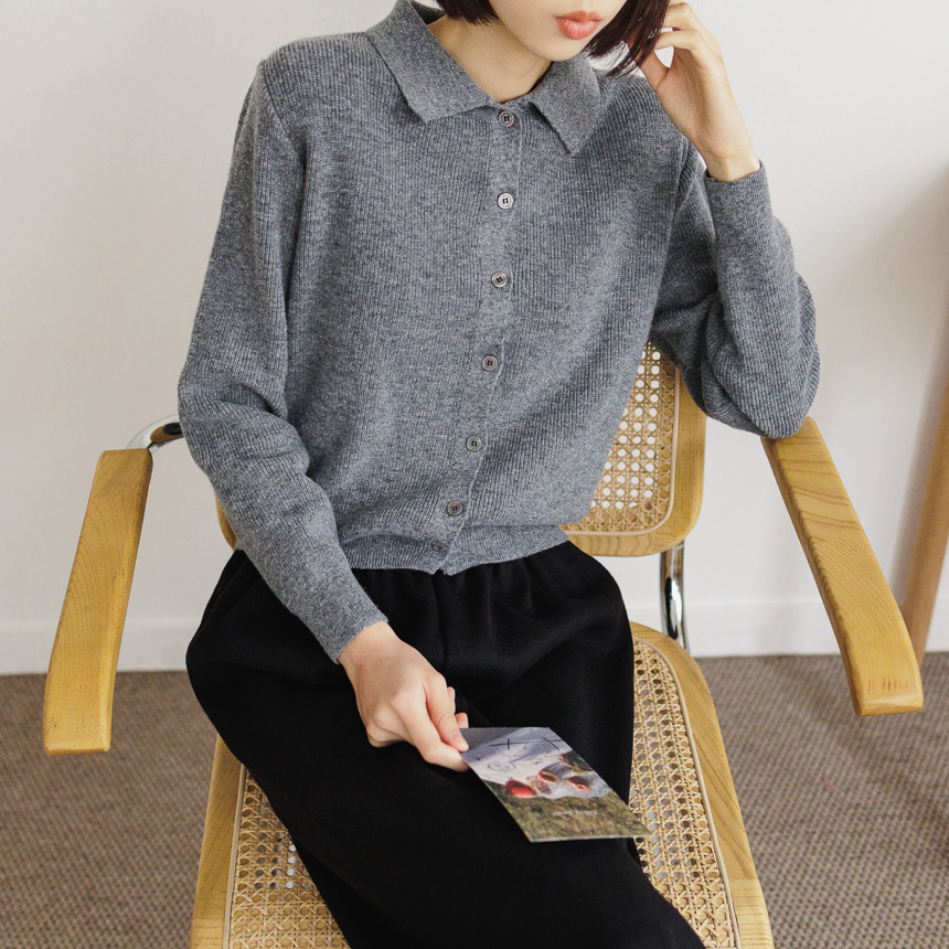 MOON Crop Collar Knit Cardigan | Cardigans for Women | KOODING