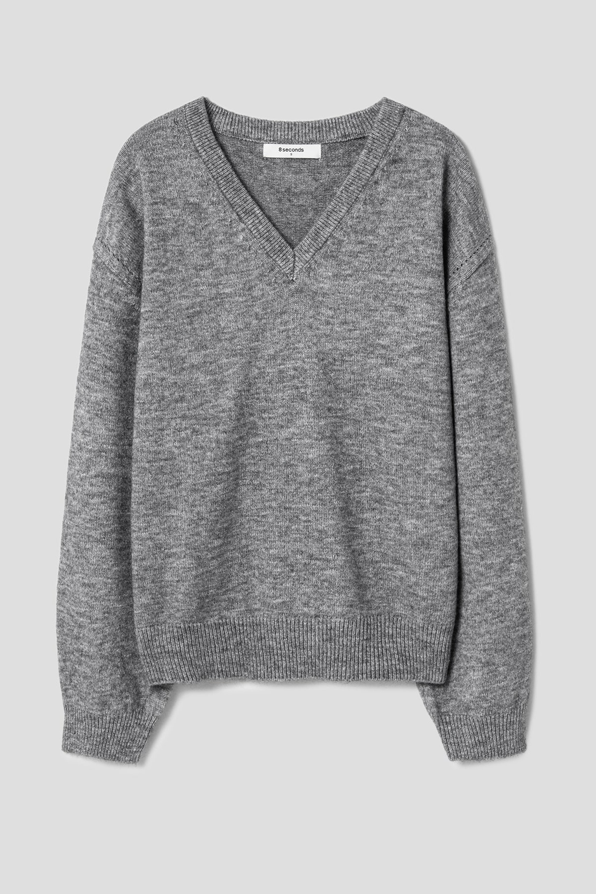 8seconds V Neck Volume Pullover Gray | V-Neck for Women