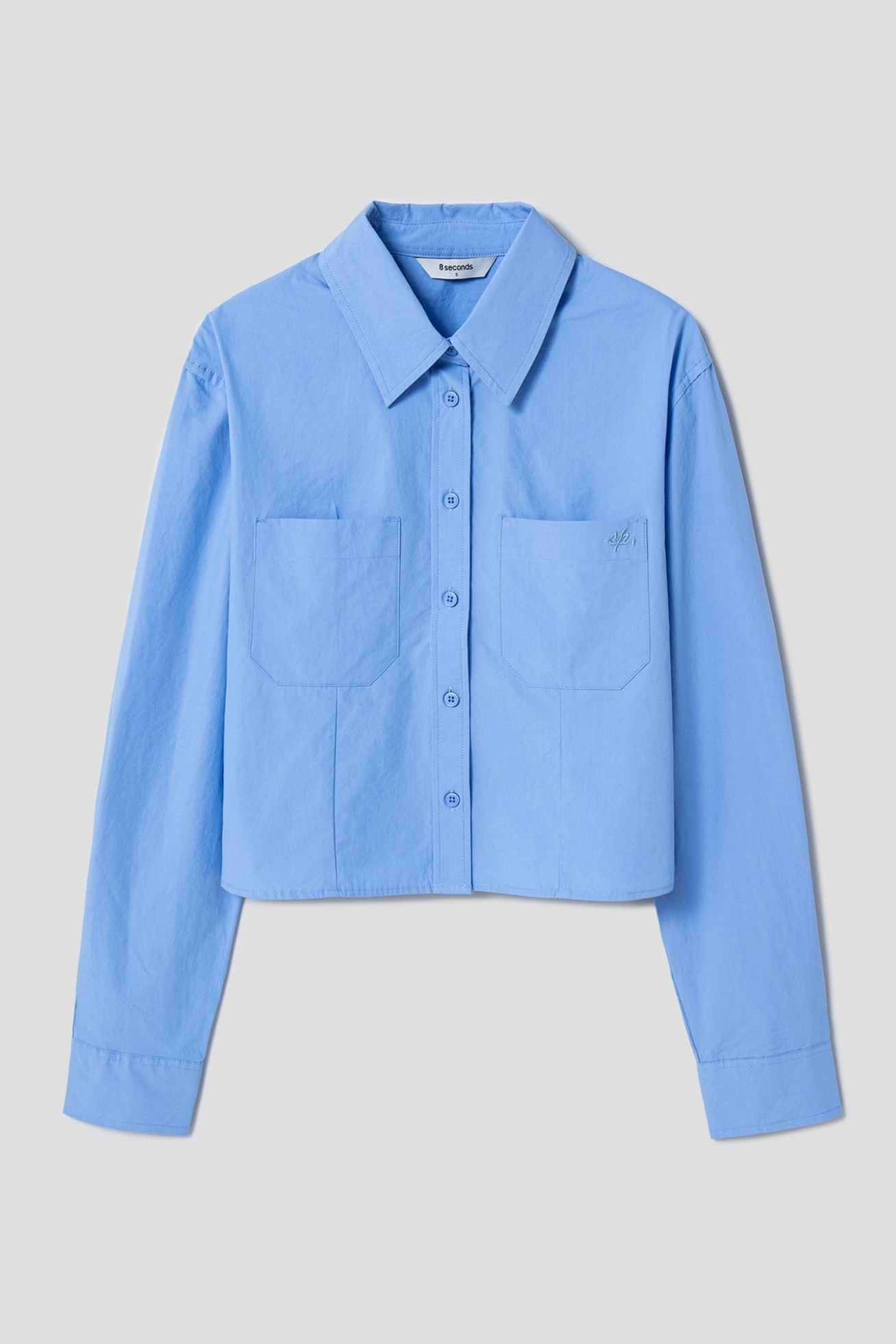 8seconds Cotton Slim Crop Shirt Blue | Collared Shirts for
