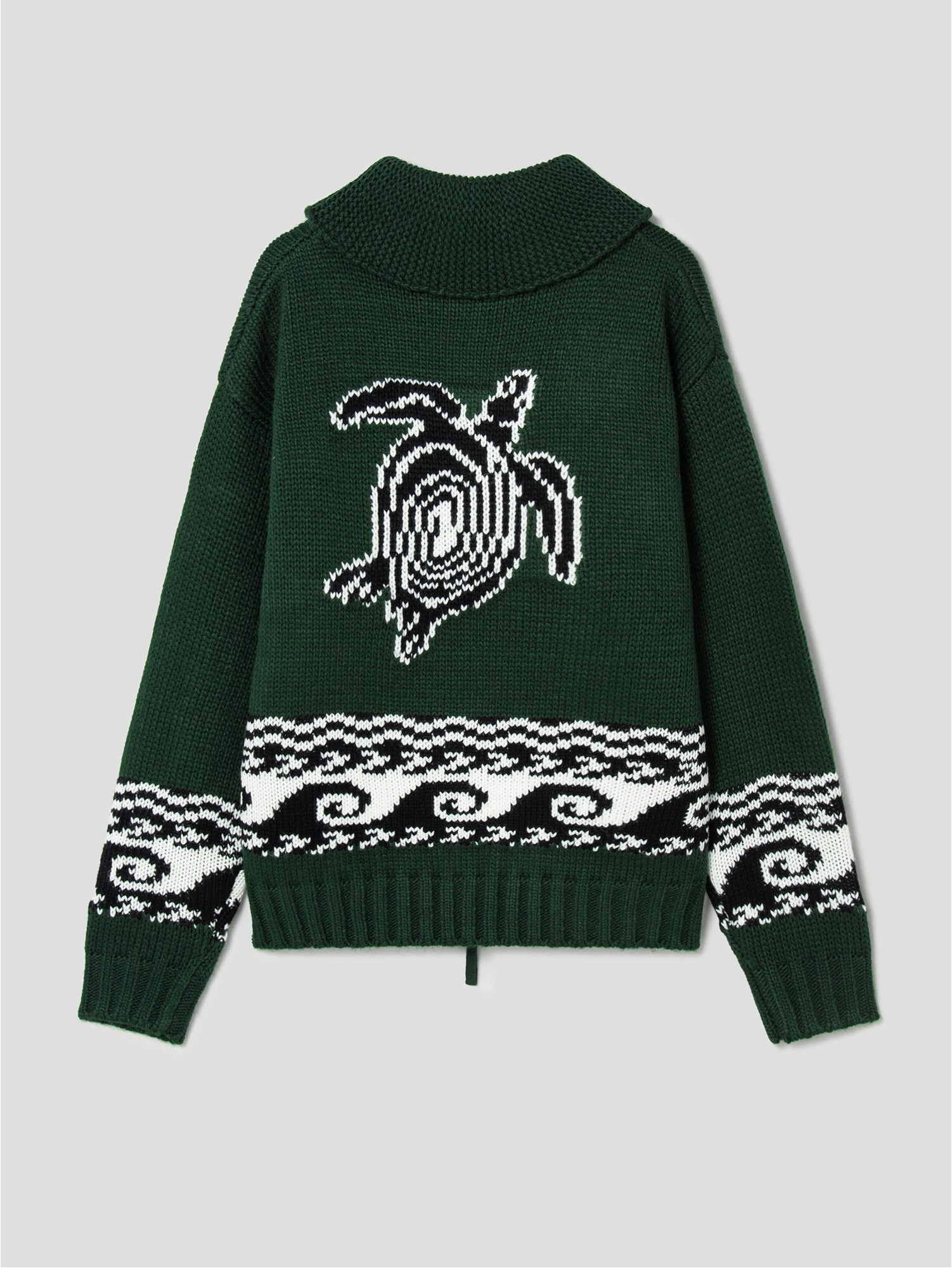 Cowichan Knit Zip Sweater Moose & Ducks - Ruby Lane