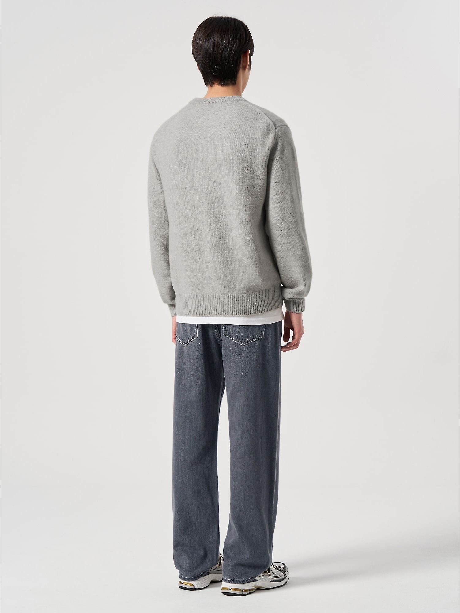 【MODERNIF】Light Gray Semi-Wide Denim Pants 8seconds Essential Semi Wide Fit Denim Pants Gray | Relaxed