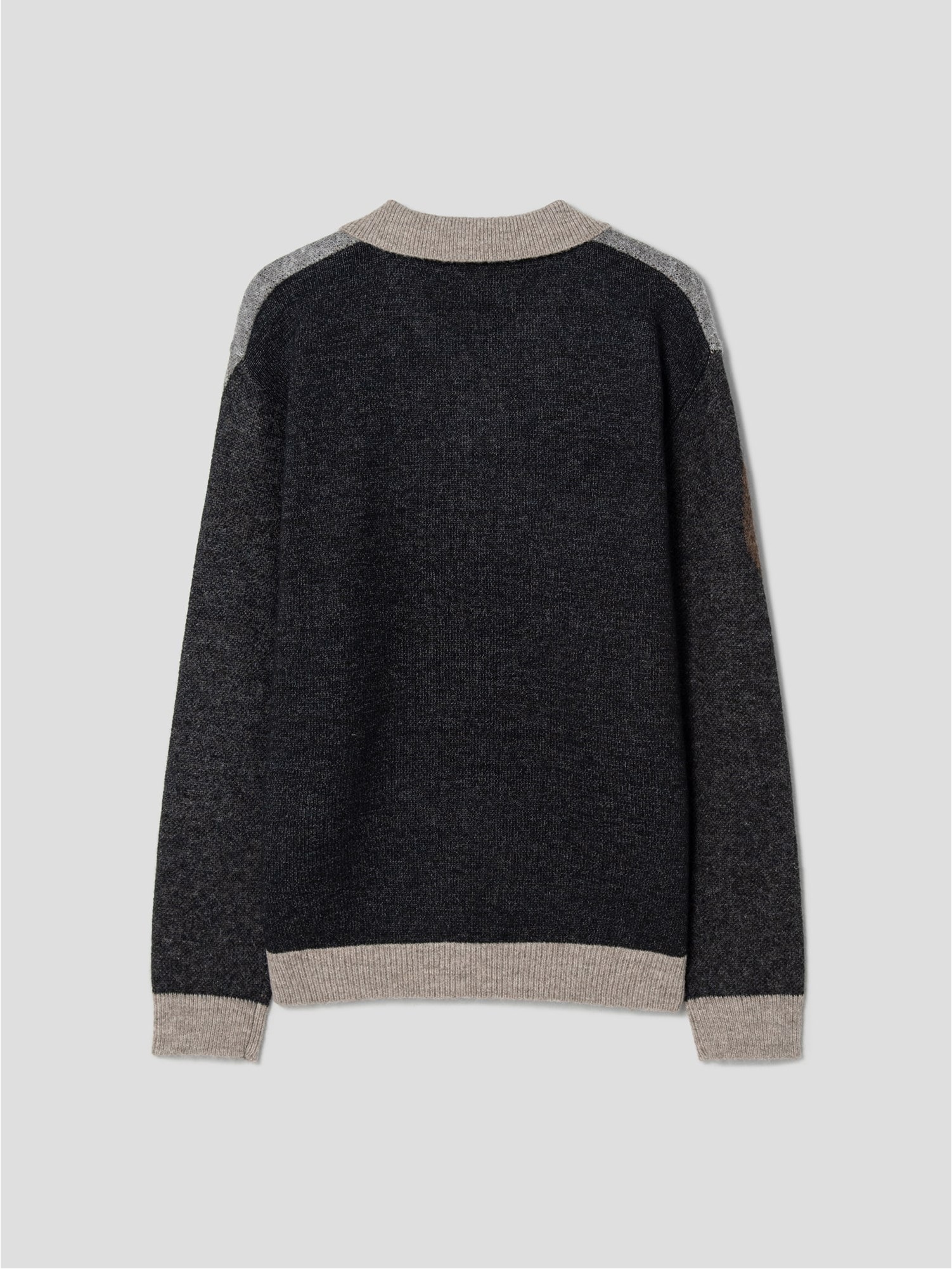 「LOOKPLE」Pigment Washed Ice Collar Half Knit ★5color Ethan Open Collar Knit Polo