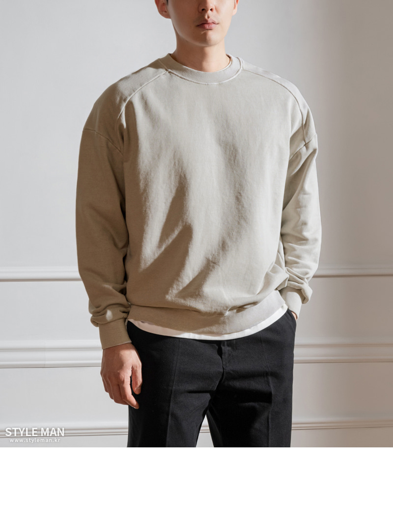 【IONSEOUL】Now Pigment Sweat Shirt (4color) 4JH505 Independent Trading Co Black Pigment Dyed Hoodie BlackL at