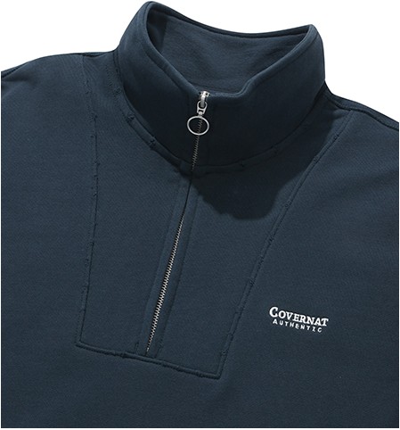 ★★COVERNAT★★ Rib collar half zip-up sweatshirt navy CO23 MUSINSA | COVERNAT Rib collar half zip-up sweatshirt navy