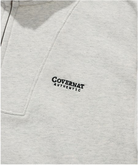 ★★COVERNAT★★ C Logo Half Zip-Up Sweatshirt Oatmeal CO230 Covernat C Logo Half Zip-Up Sweatshirt – Dot & Line Store