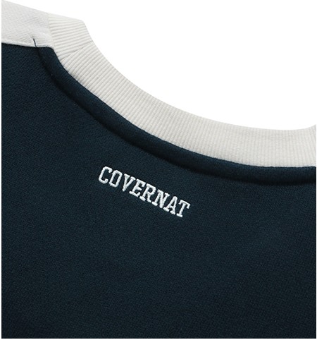 スウェット・トレーナー COVERNAT Retro Lettering Man to Man Navy Covernat Unisex Retro Lettering Sweatshirt Navy