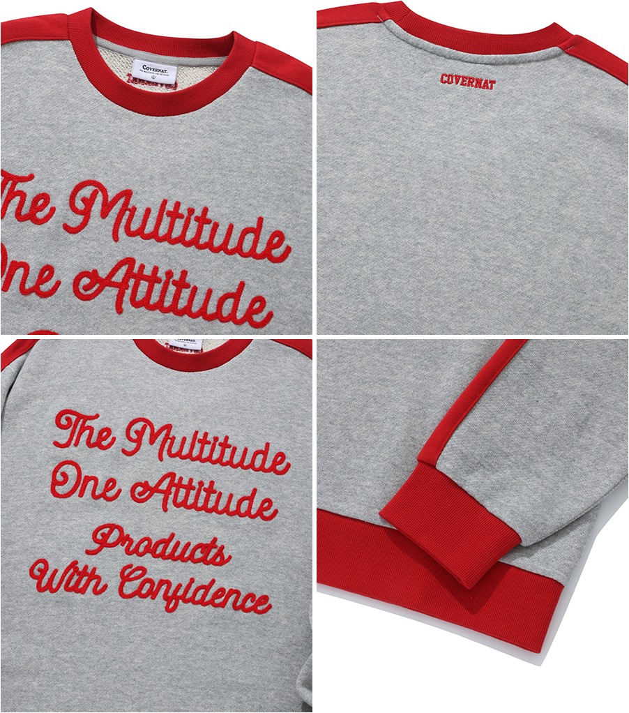 ★★COVERNAT★★ Overfit knit rib sweatshirt melange gray CO Covernat Unisex C Logo Sweatshirt Melange Gray | Sweatshirts