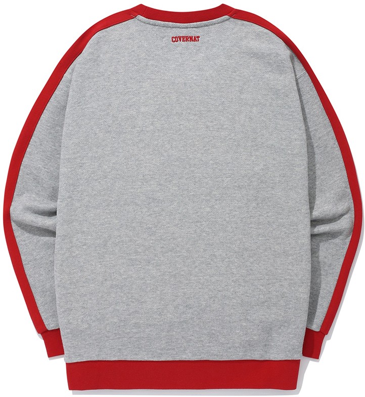 Covernat Unisex Retro Lettering Sweatshirt Melange Gray