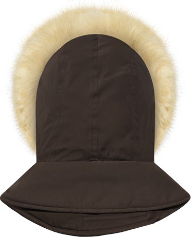 Covernat Unisex Med Length Hoodie Fur Down Jumper Brown