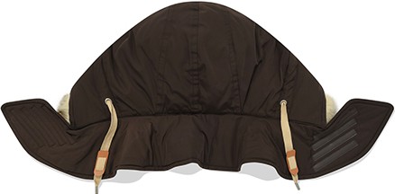 Covernat Unisex Med Length Hoodie Fur Down Jumper Brown