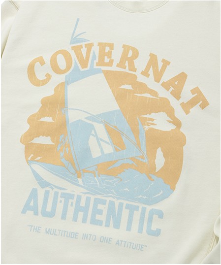 スウェット・トレーナー COVERNAT Sailing Boat Man to Man Ivory Covernat Unisex Sailing Boat Sweatshirt Ivory | Sweatshirts