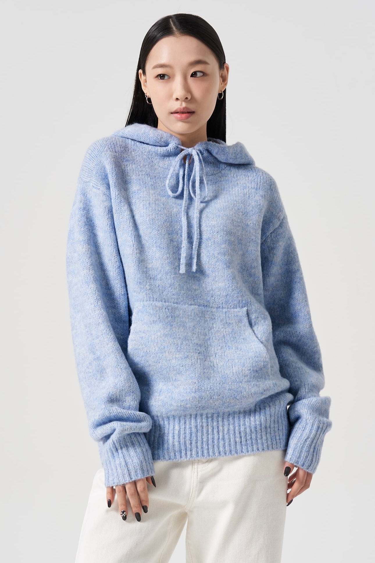 8seconds Boucle Loose Fit Hoodie Pullover Sky Blue | Sweatshirts