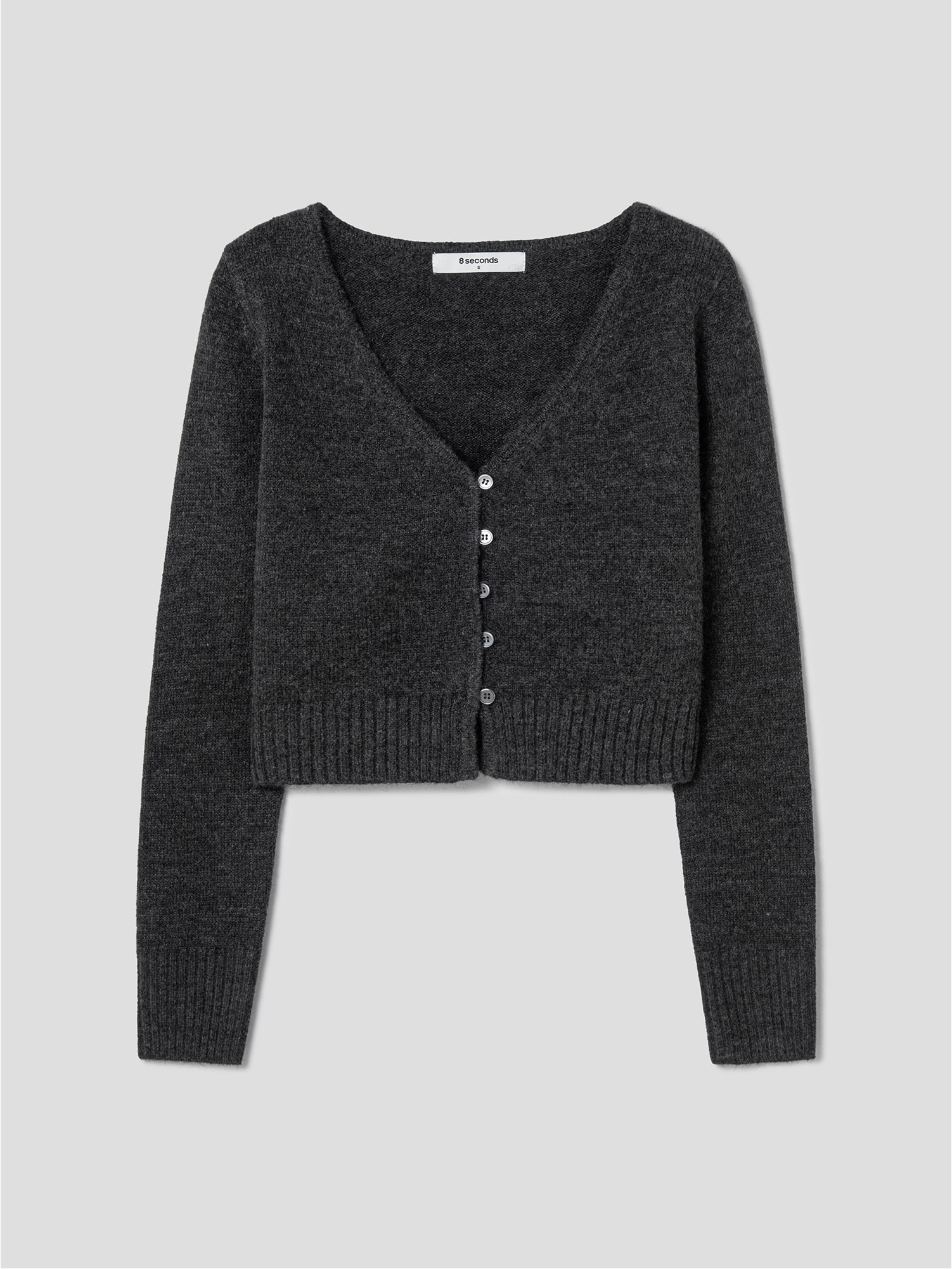 T/C BASIC KNIT SHIRT CARDIGAN ライトグレー Ash Grey Melange Knit Basic Button Up Cardigan | Knitwear