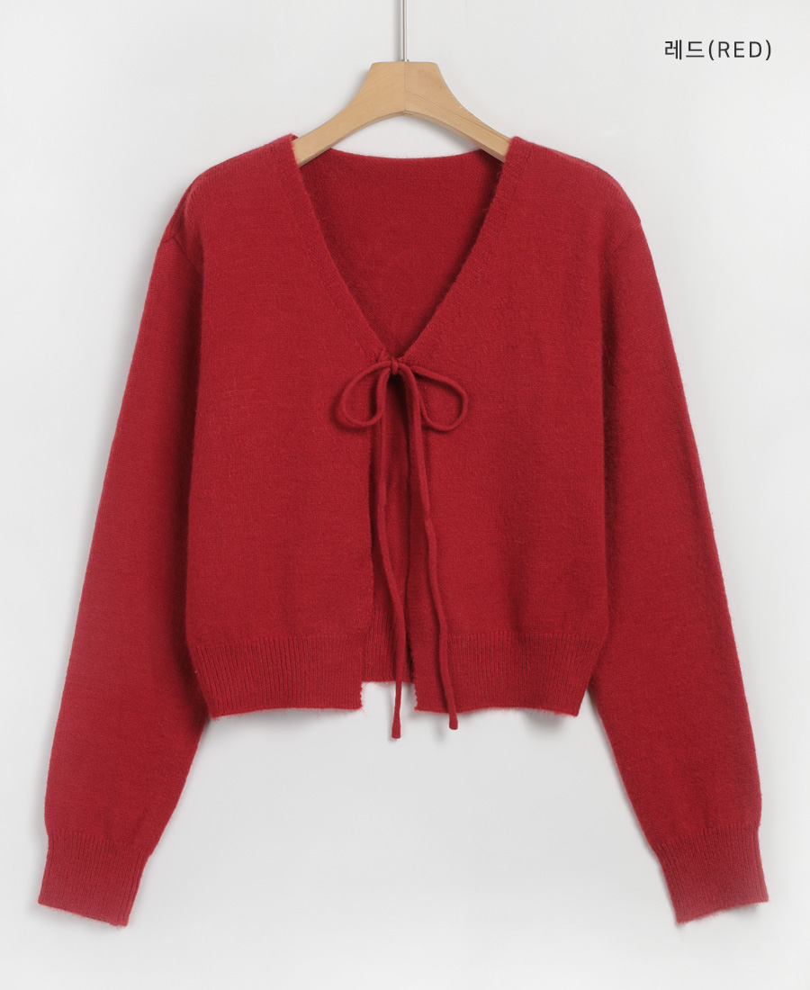 Lumignon feather ribbon op + cardigan Sleeveless Sweaters