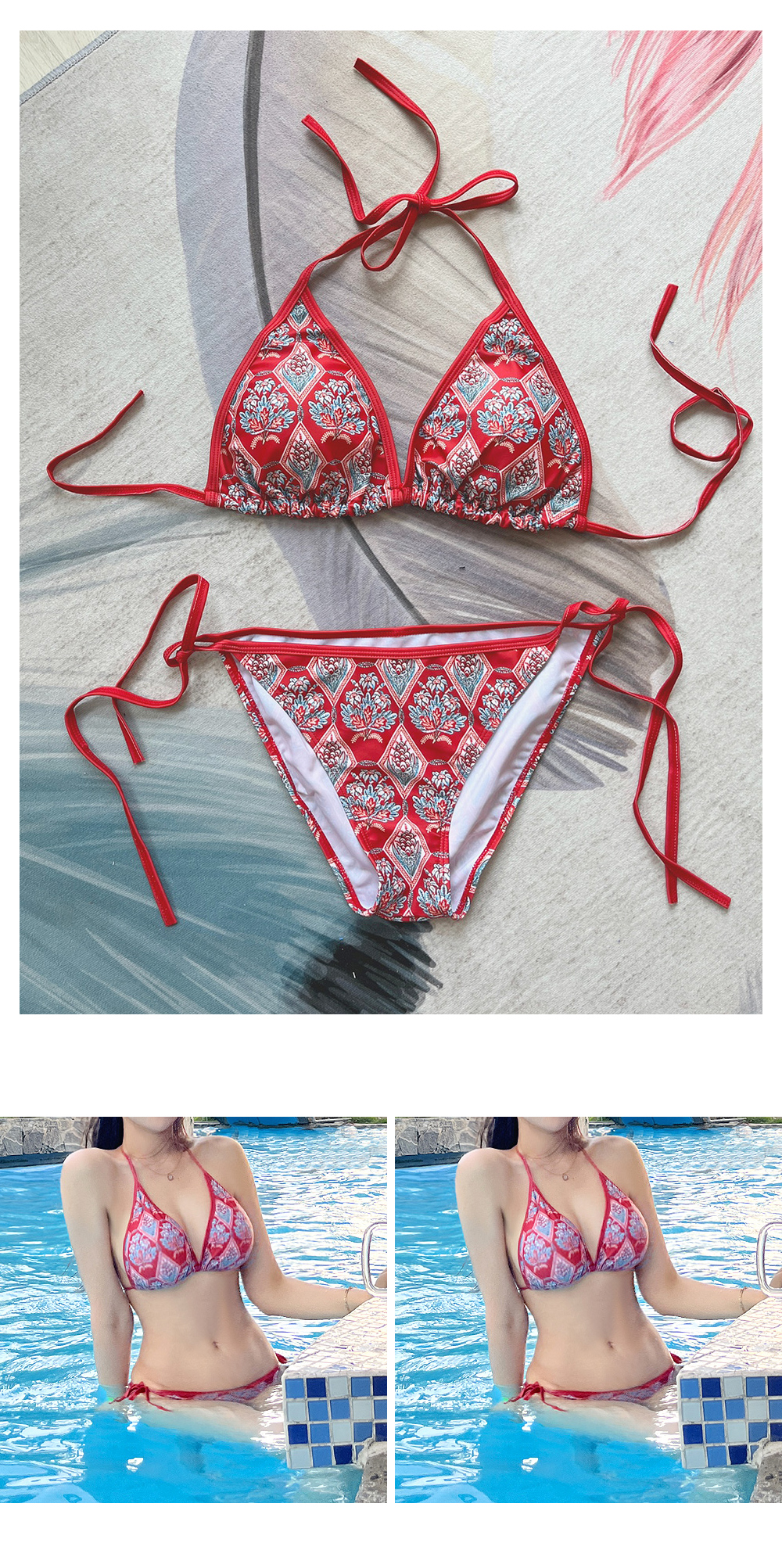 Red paisley bikini online