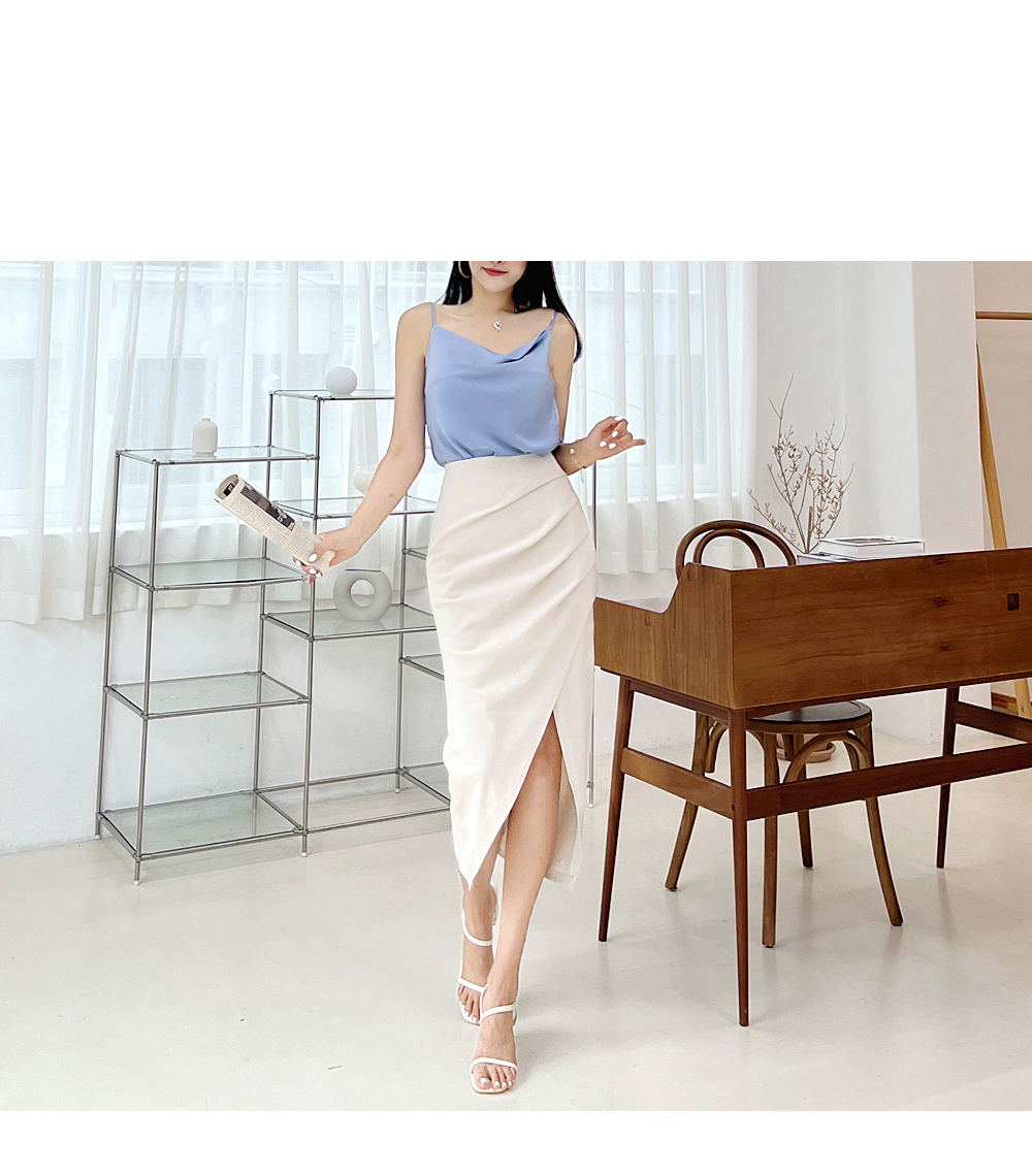 スカート MONOHA : 25SS / Silky shirring long skirt (3colors) MONOHA : 25SS / Silky shirring long skirt (3colors) (MONOHA