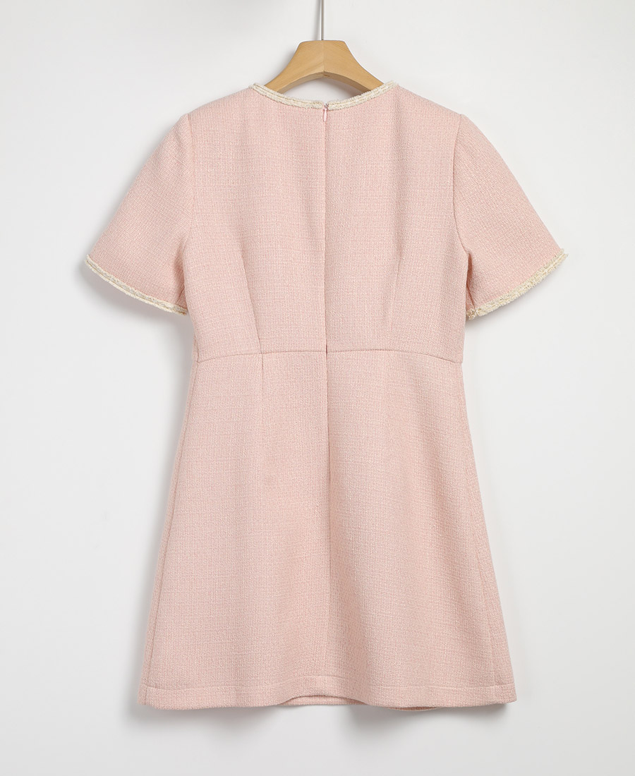 TWEE 3size Tweed DressGreta Color-block Round Dress | KOODING