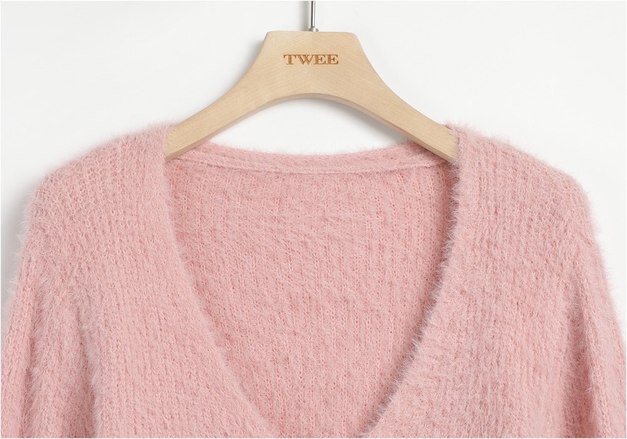 Lumignon original ♥feather ribbon op + cardigan【ピンク