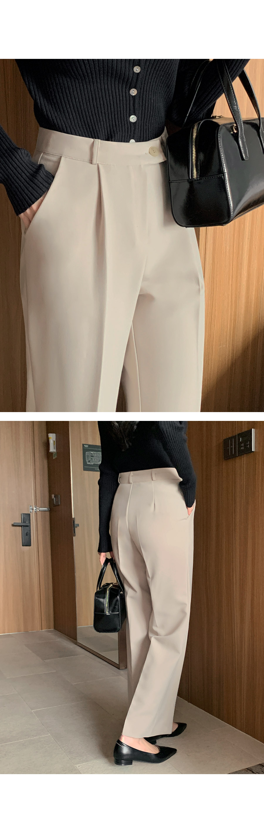 TWEE Kenneth Crease Pintuck Wide Leg Slacks | KOODING