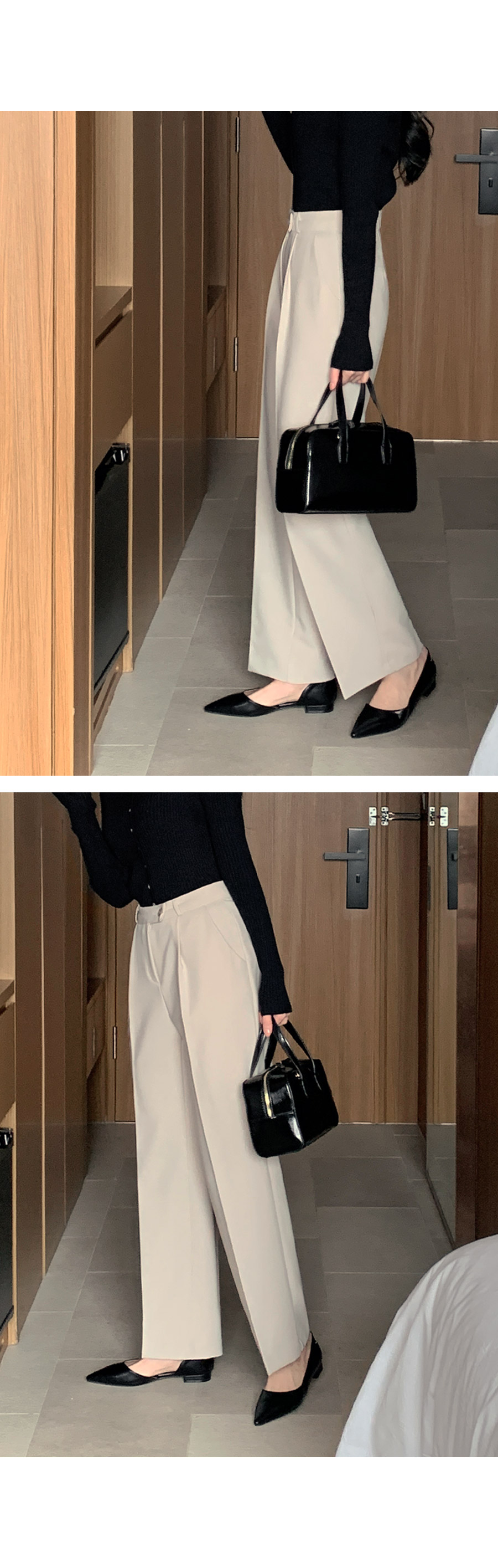 【COSYHARU】Cope two-tuck wide half banding slacks COSYHARU】Cope two-tuck wide half-banding slacks (COSYHARU