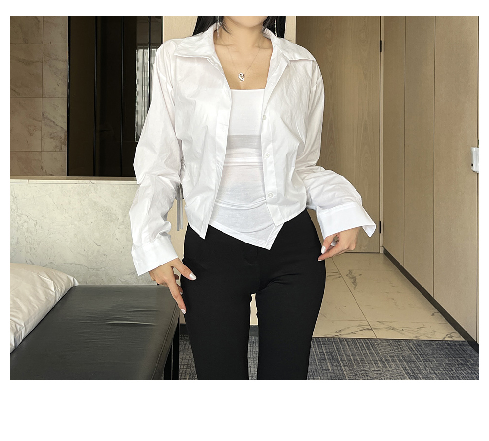 BLANC-CHIC Diagonal Tight Mini Cap Strap Top | KOODING
