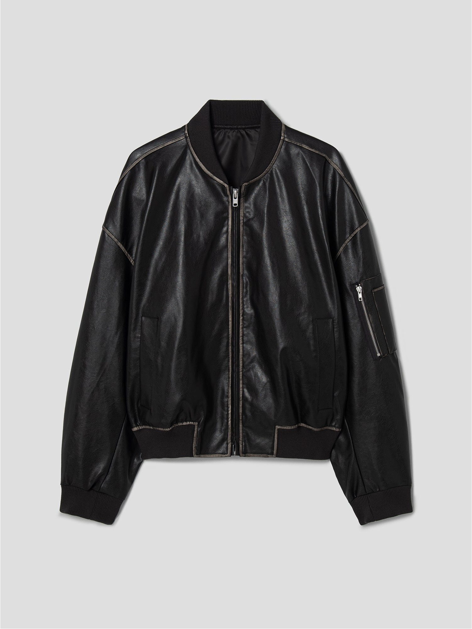 8seconds Vintage Fake Leather Blouson Black | Biker Jackets for