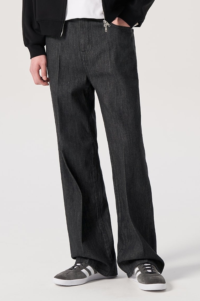 8seconds Semi Flared Fit Denim Pants Black | Relaxed for Men