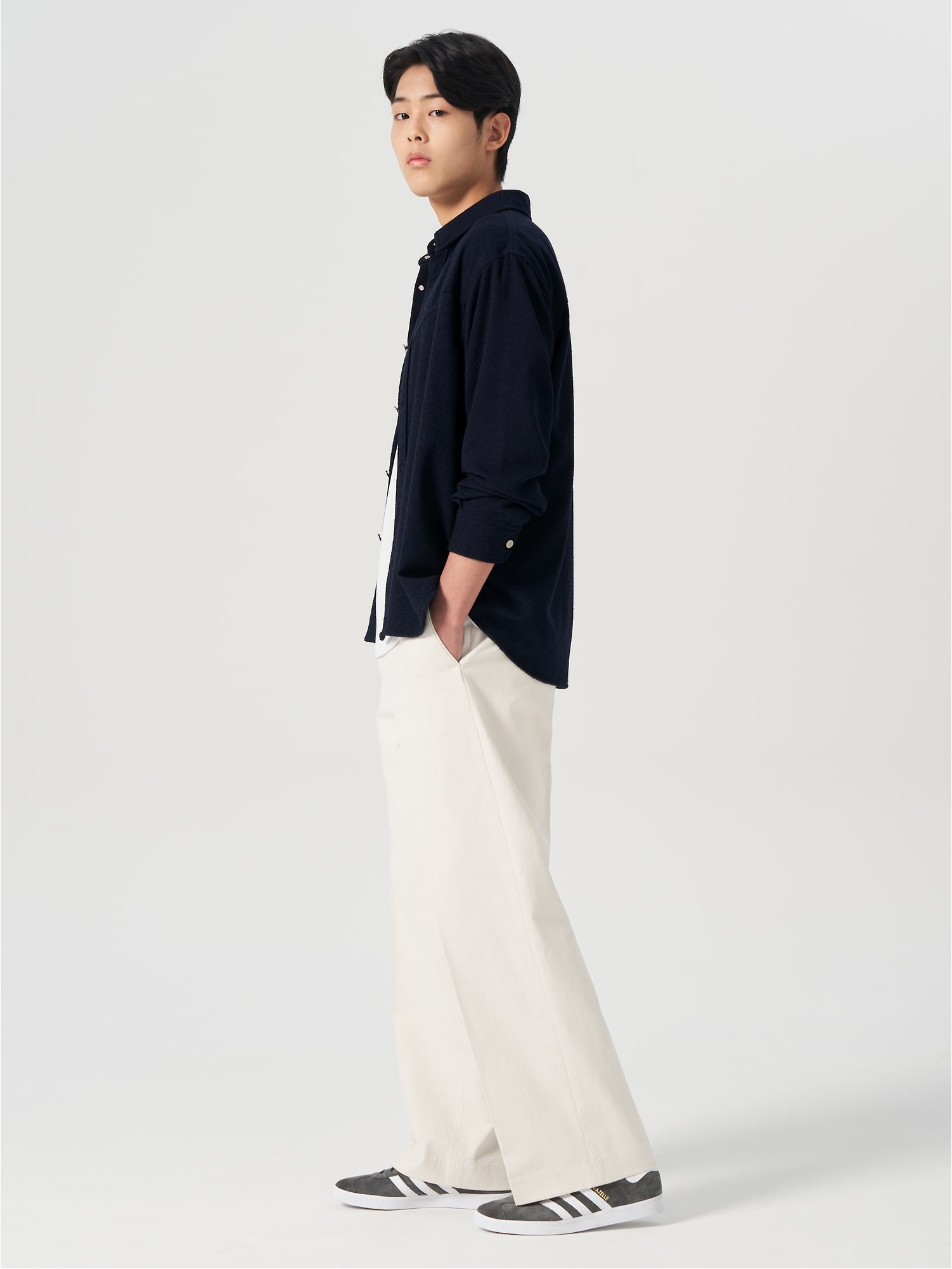 パンツ [8 SECONDS] TWILL WIDE PANTS 8seconds Twill One Tuck Wide Pants Ivory | Chinos for Men