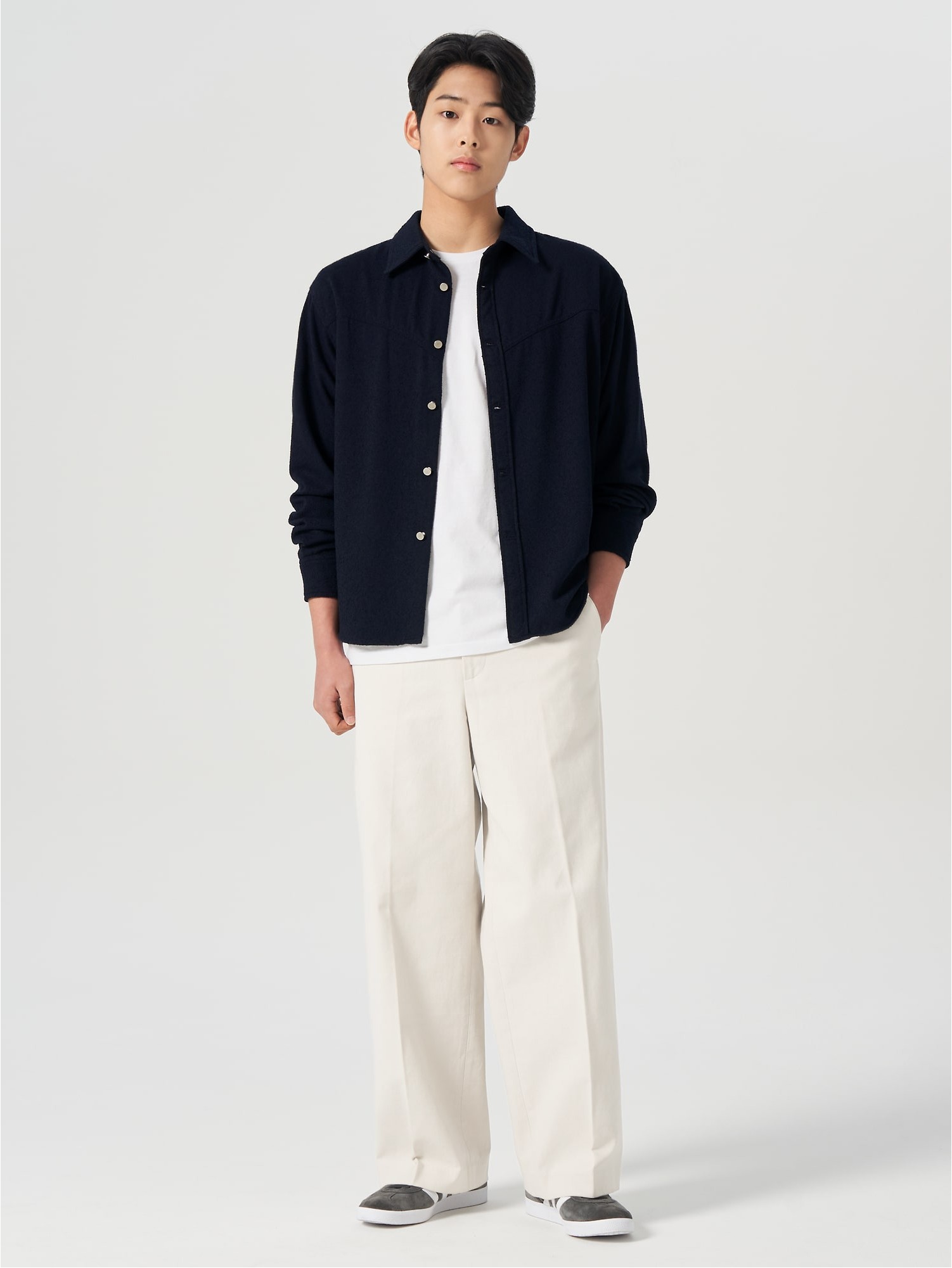 パンツ [8 SECONDS] TWILL WIDE PANTS 8seconds Twill One Tuck Wide Pants Ivory | Chinos for Men