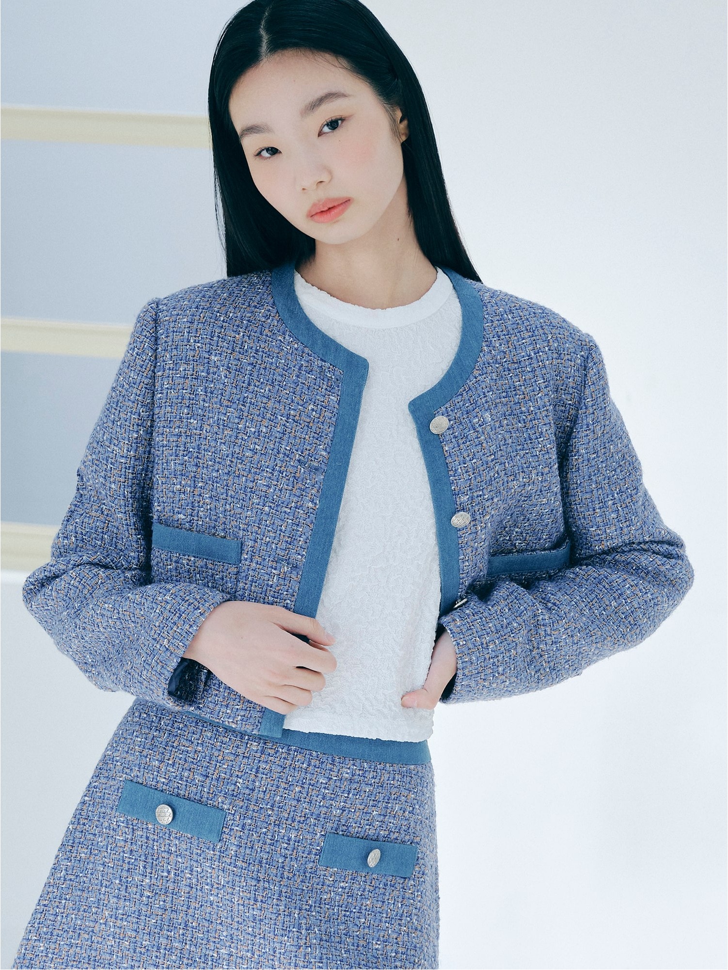 8seconds Denim Coloration Tweed Jacket Blue | Jackets for