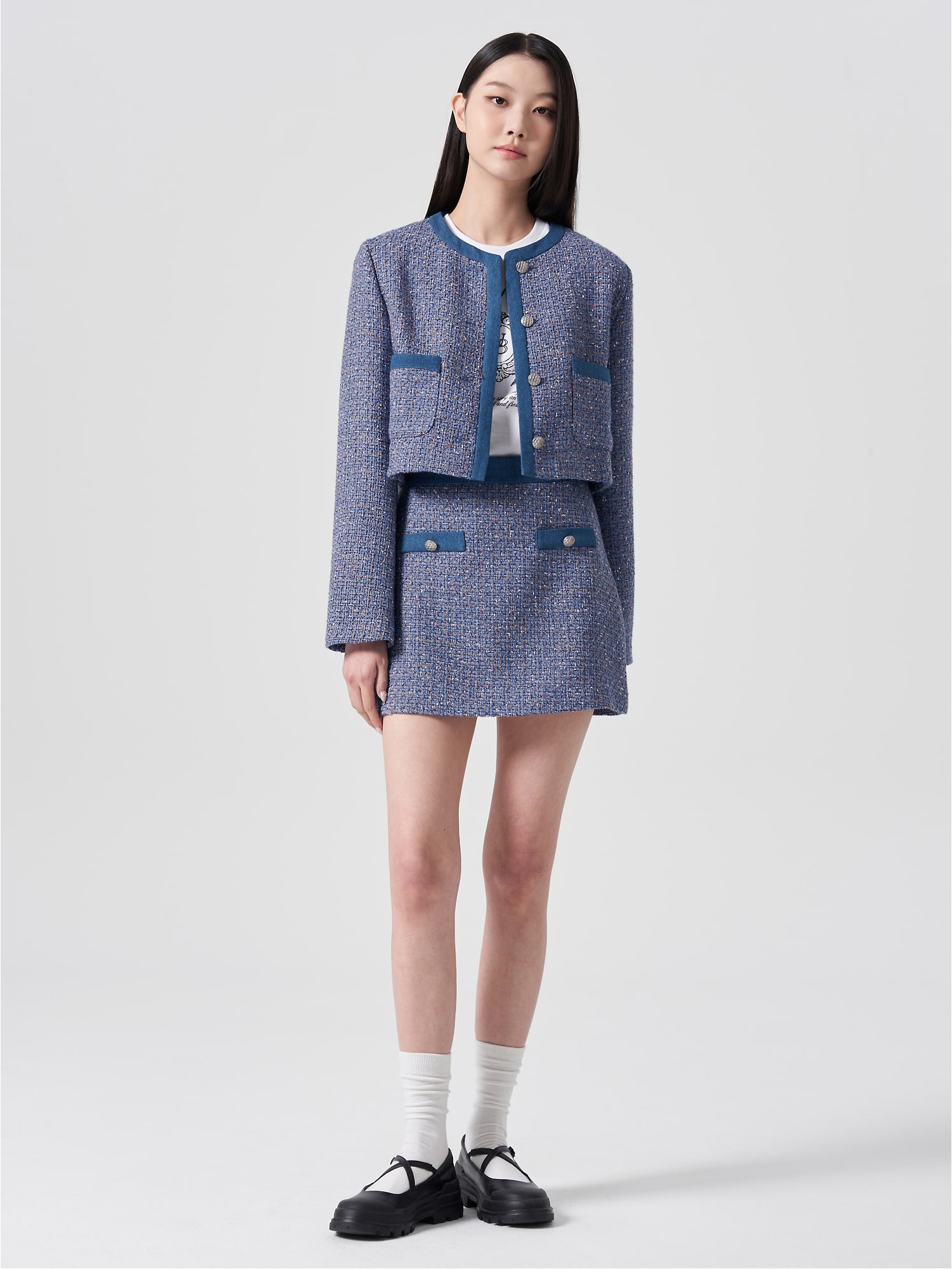 【I AM MARI】24FW★ Piel Check Tweed Color Matching HLine OP Mini Check Cafe Brown Check Tweed Upholstery Fabric by the Yard