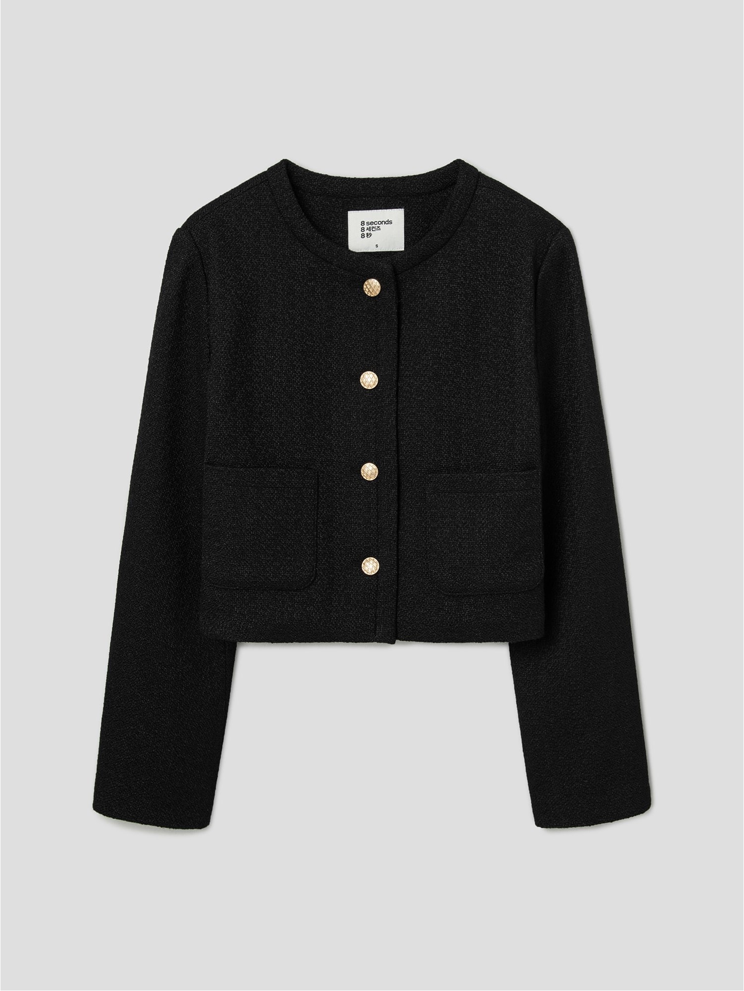 8seconds Round Neck Tweed Jacket Black | Jackets for Women