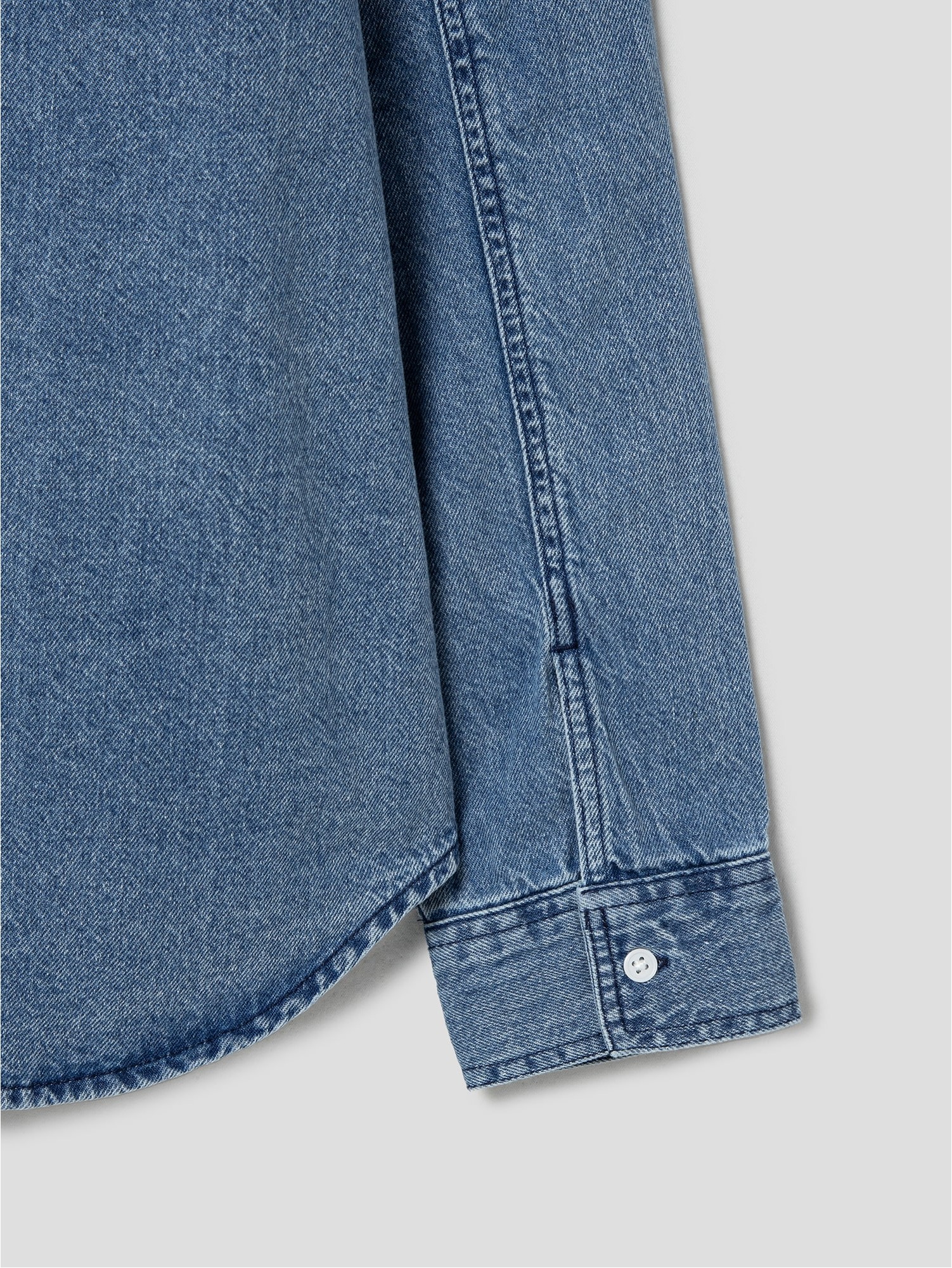 ★韓国の人気★【JEMUT】★Noise Washing Denim Shirt.s★ ☆韓国の人気☆【JEMUT】☆Noise Washing Denim Shirt.s