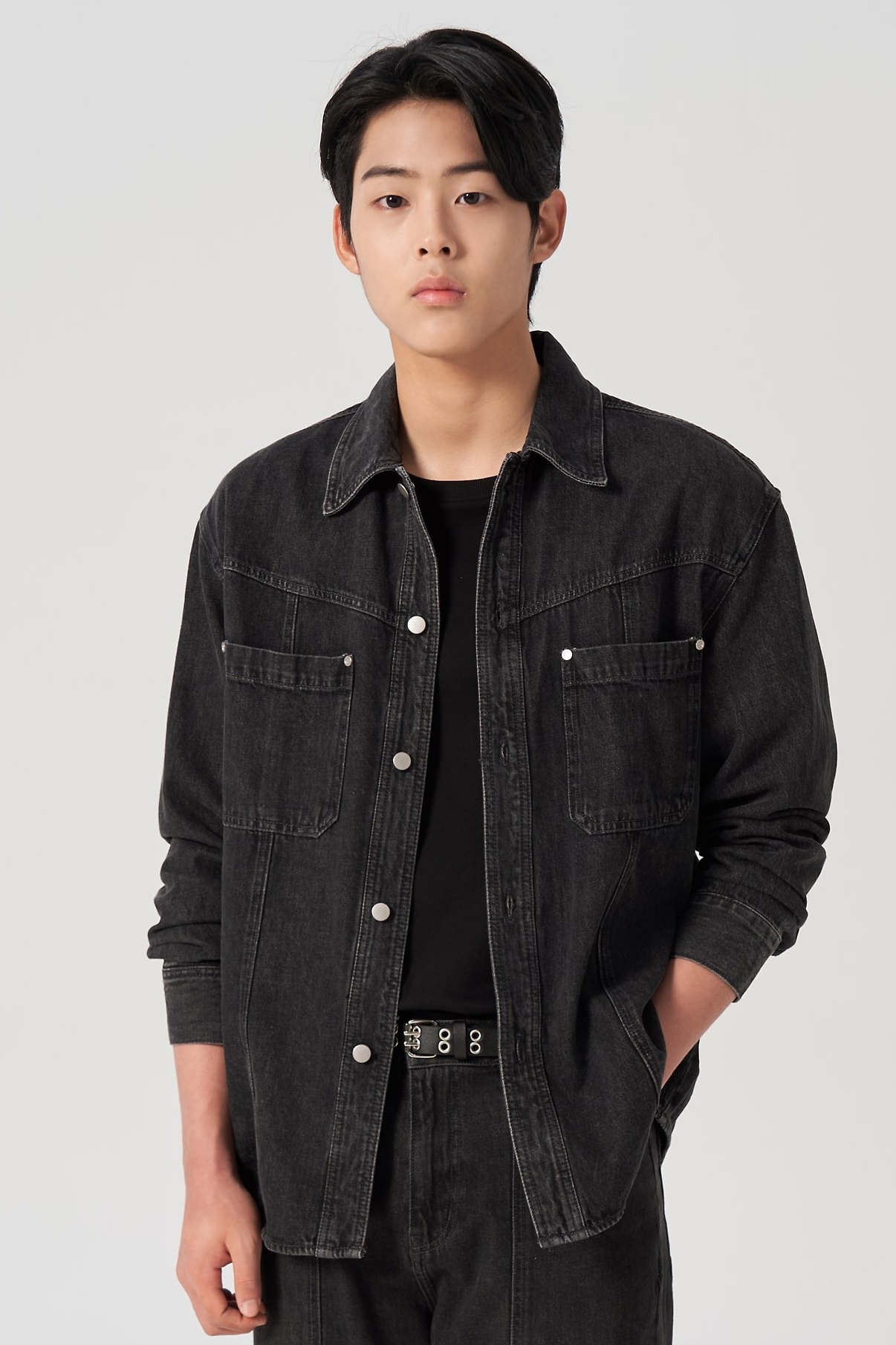 [ JEANS] Poplin Over Shirt ★人気★ 8seconds Vent Western Denim Shirt Ash | Casual Shirts for