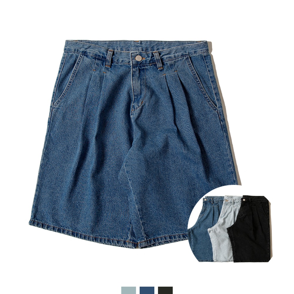 Dandy Two-tuck Bermuda Denim Shorts