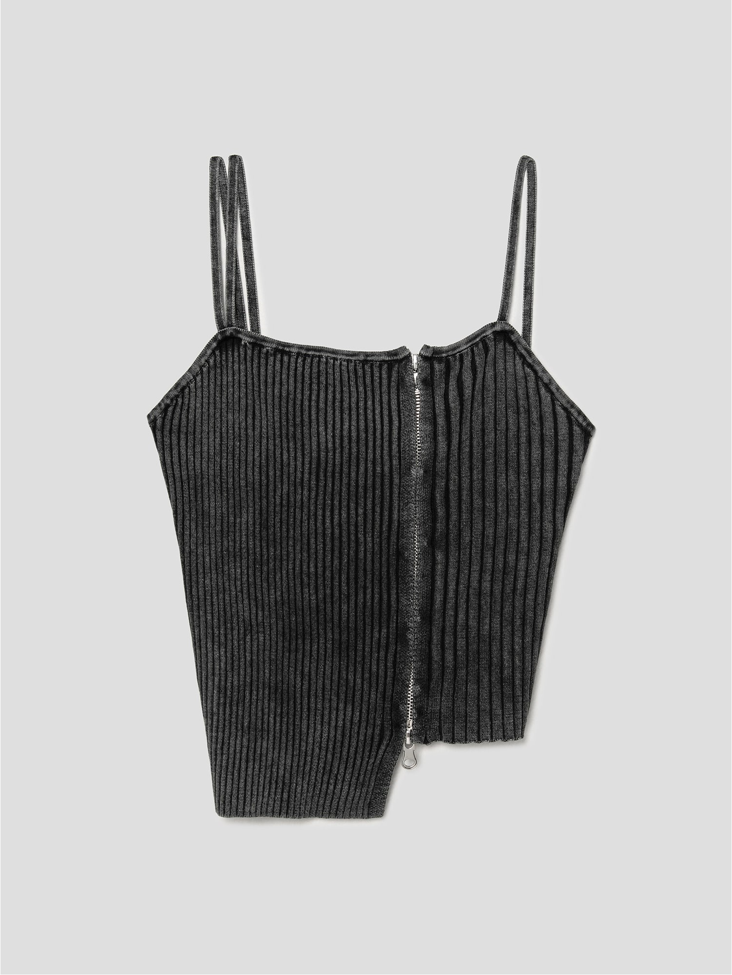 8seconds Zipper Detail Bustier Knit Ash | Bustier for Women | KOODING