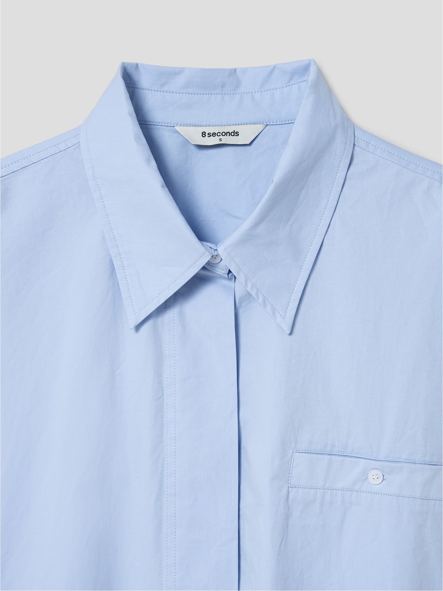 8seconds Cotton Crop Shirt Sky Blue | Collared Shirts for