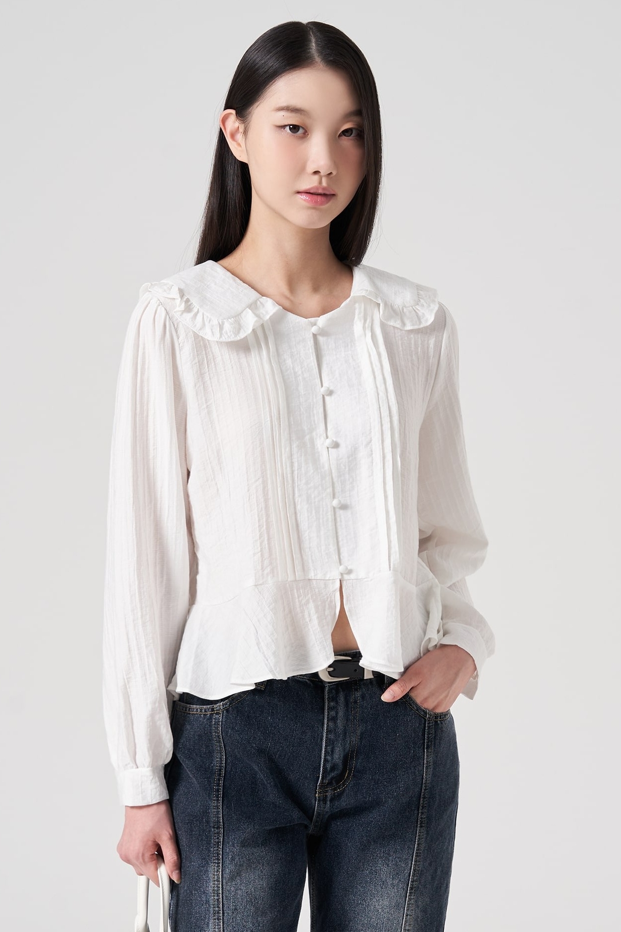 Frill neck blouses online