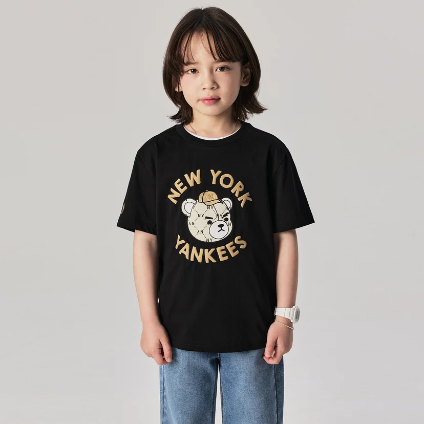 MLB Unisex Kids Mono Mega Bear Tee Shirt NY Yankees Black