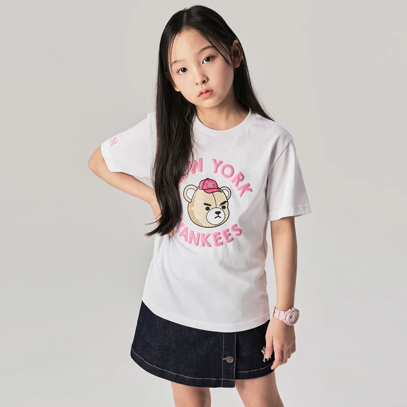 MLB Unisex Kids Mono Mega Bear Tee Shirt NY Yankees White